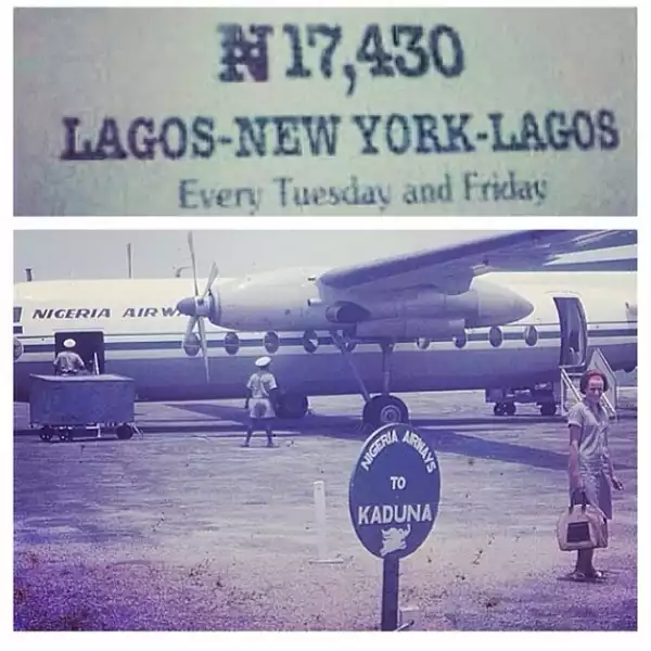 Photo: See How Much It Cost To Travel From Lagos To New York In The Good Old Days